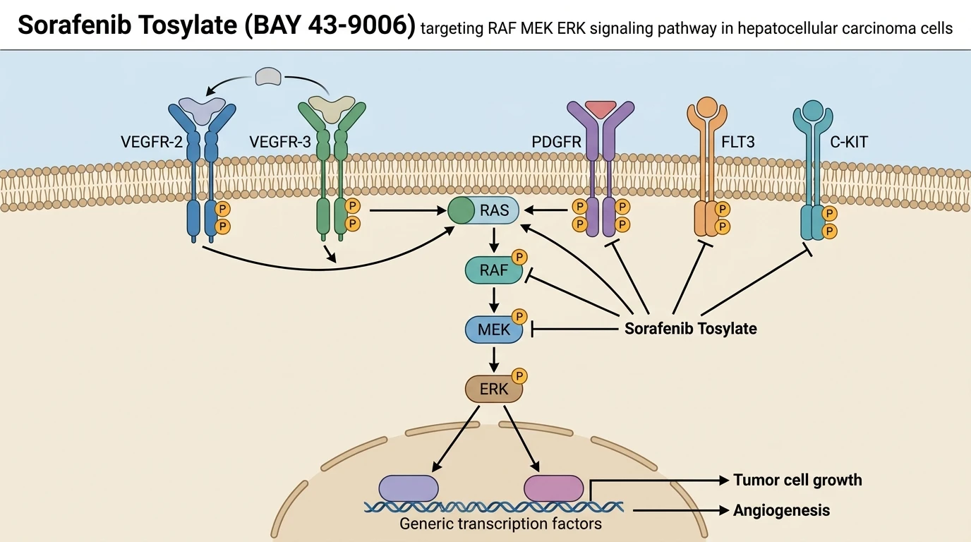 Sorafenib Tosylate BAY 43-9006 targeting RAF MEK ERK signaling pathway in hepatocellular carcinoma cells