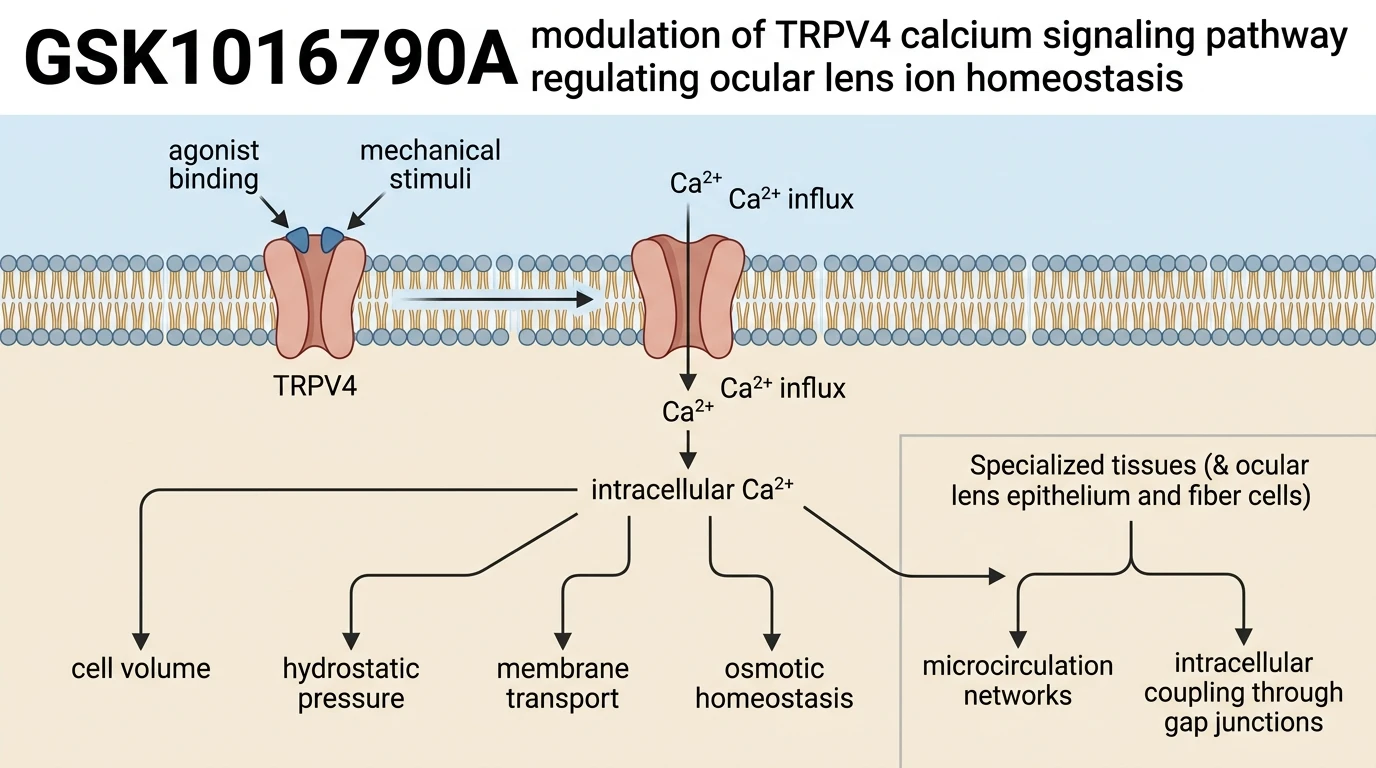 GSK1016790A modulation of TRPV4 calcium signaling pathway regulating ocular lens ion homeostasis